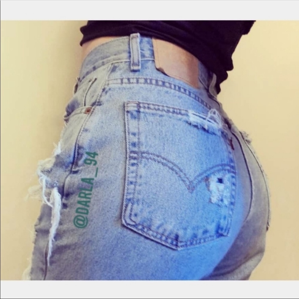 Levi's Vintage High Rise Distressed Jean Shorts